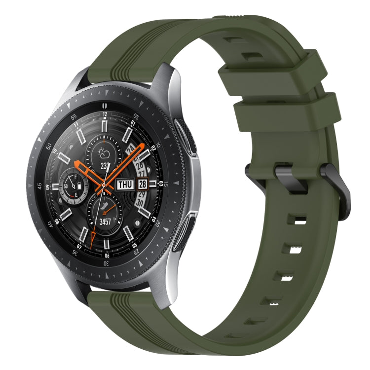 22mm Concave Striped Slicone Watch Band, For Samsung Galaxy Watch3 45mm, For Samsung Galaxy Watch 46mm
