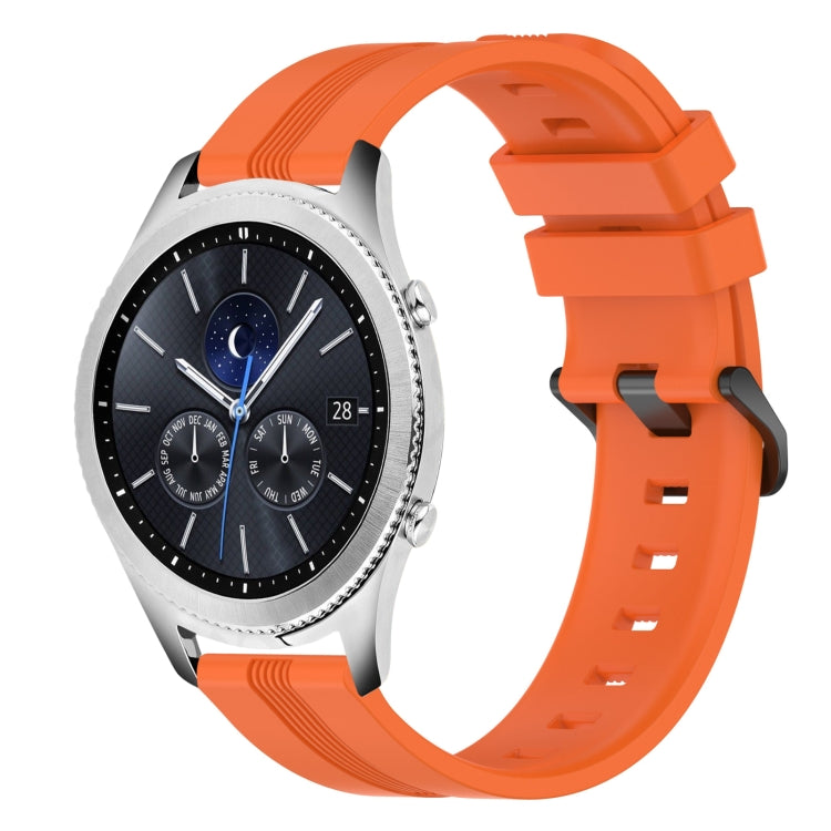 22mm Concave Striped Slicone Watch Band, For Samsung Gear S3 Classic, For Samsung Gear S3 Frontier