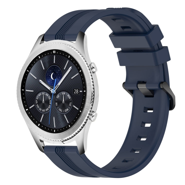 22mm Concave Striped Slicone Watch Band, For Samsung Gear S3 Classic, For Samsung Gear S3 Frontier