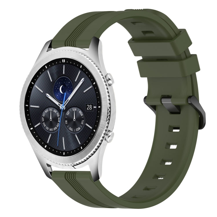 22mm Concave Striped Slicone Watch Band, For Samsung Gear S3 Classic, For Samsung Gear S3 Frontier