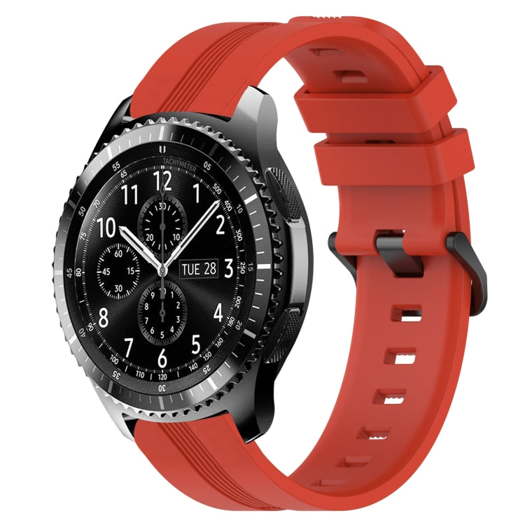 22mm Concave Striped Slicone Watch Band, For Samsung Gear S3 Classic, For Samsung Gear S3 Frontier