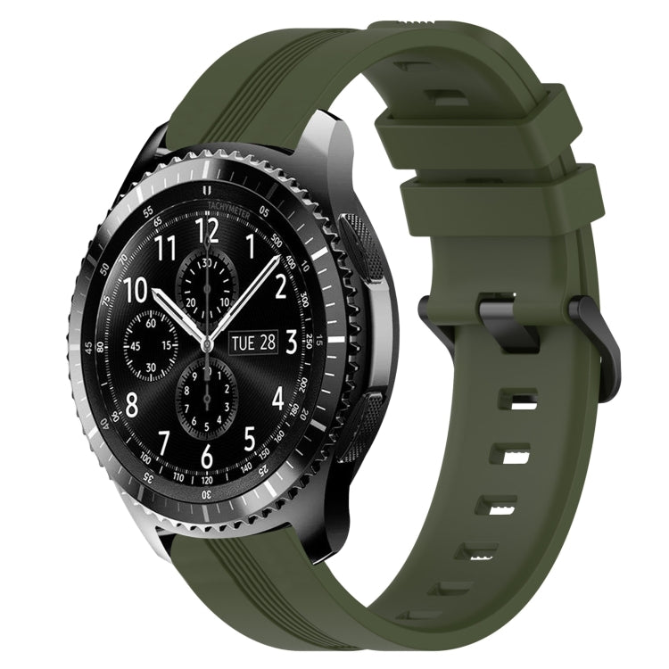 22mm Concave Striped Slicone Watch Band, For Samsung Gear S3 Classic, For Samsung Gear S3 Frontier