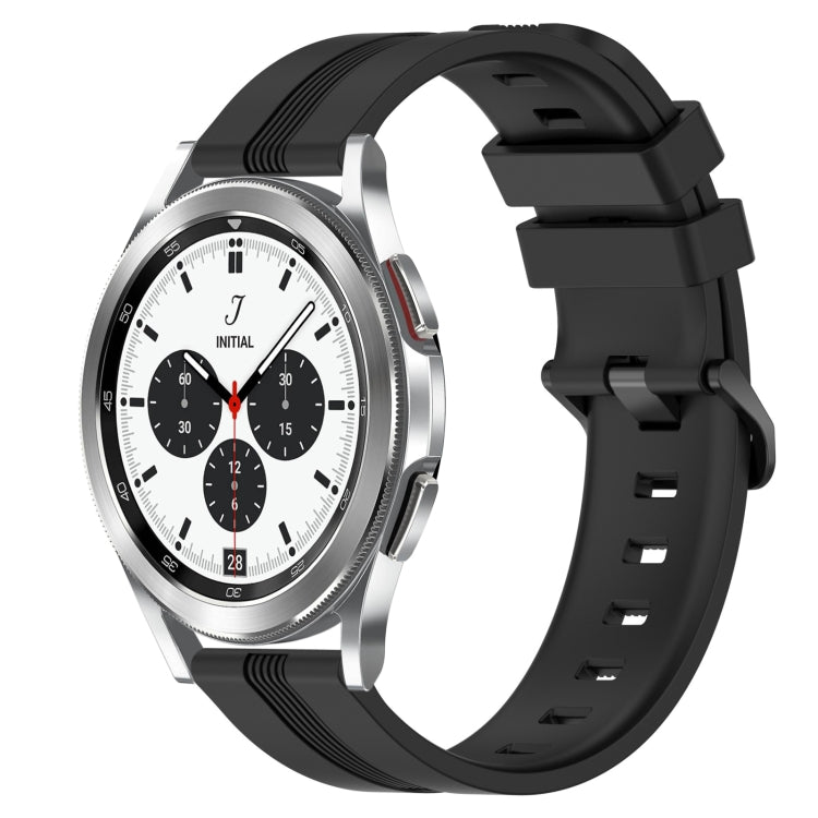 20mm Concave Striped Slicone Watch Band, For Samsung Galaxy Watch 4 Classic 42mm, For Samsung Galaxy Watch 4 Classic 46mm