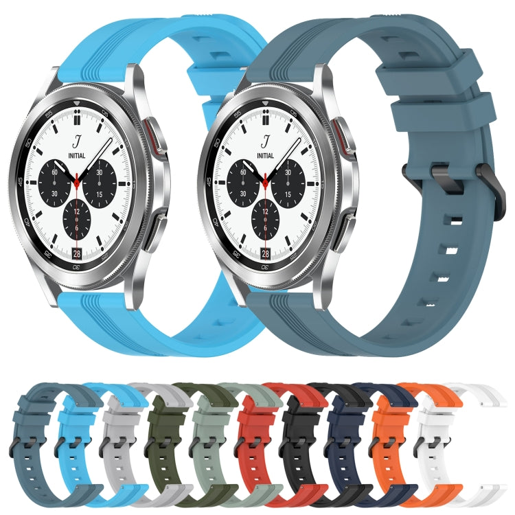 20mm Concave Striped Slicone Watch Band, For Samsung Galaxy Watch 4 Classic 42mm, For Samsung Galaxy Watch 4 Classic 46mm