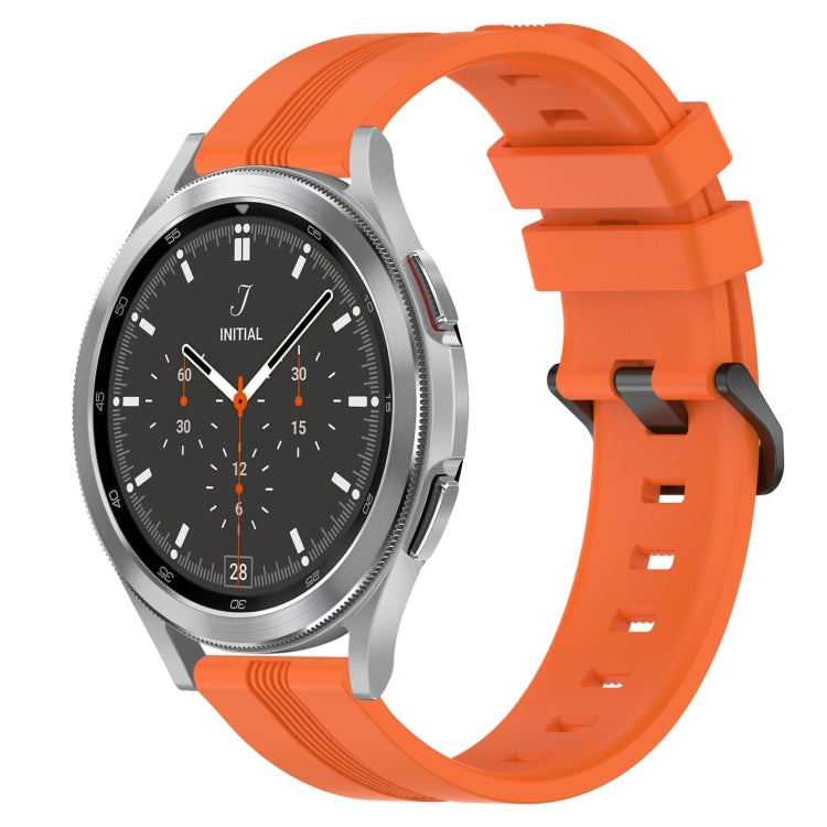 20mm Concave Striped Slicone Watch Band, For Samsung Galaxy Watch 4 Classic 42mm, For Samsung Galaxy Watch 4 Classic 46mm