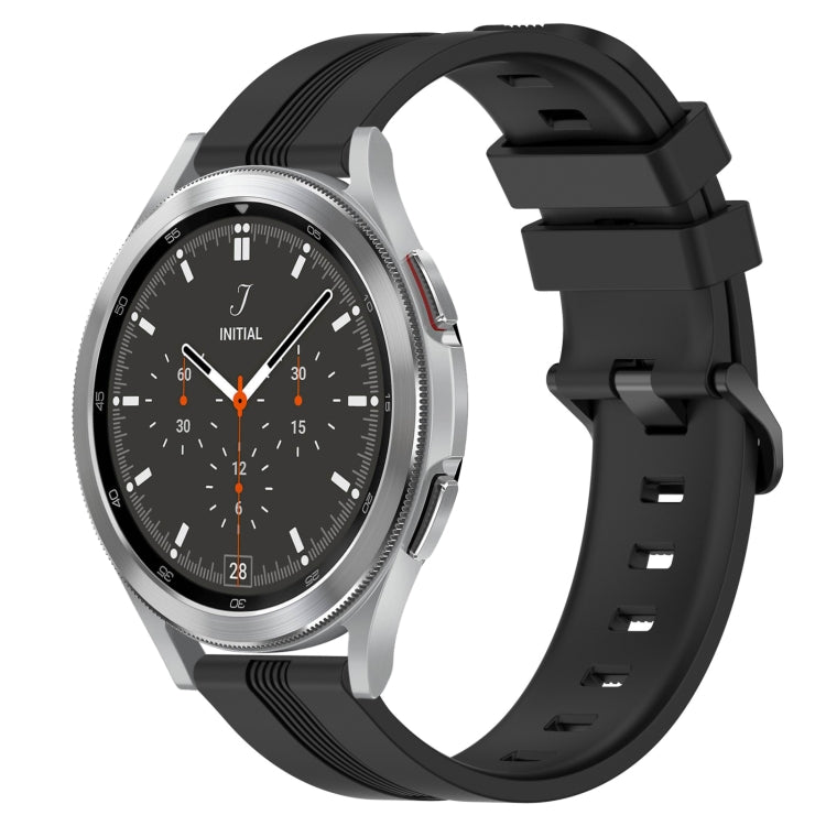 20mm Concave Striped Slicone Watch Band, For Samsung Galaxy Watch 4 Classic 42mm, For Samsung Galaxy Watch 4 Classic 46mm