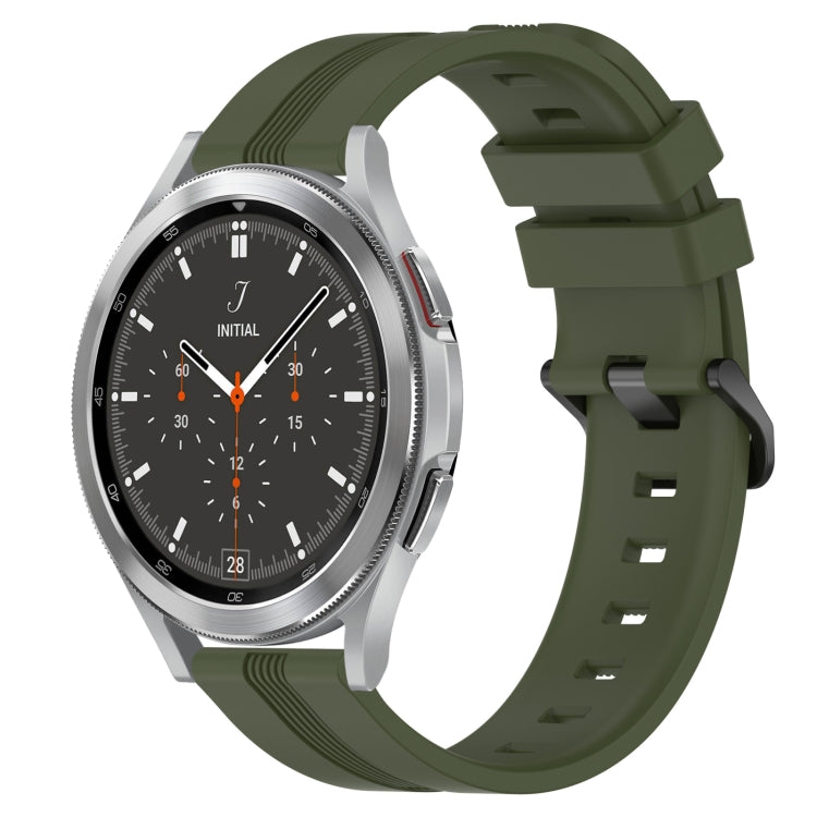 20mm Concave Striped Slicone Watch Band, For Samsung Galaxy Watch 4 Classic 42mm, For Samsung Galaxy Watch 4 Classic 46mm