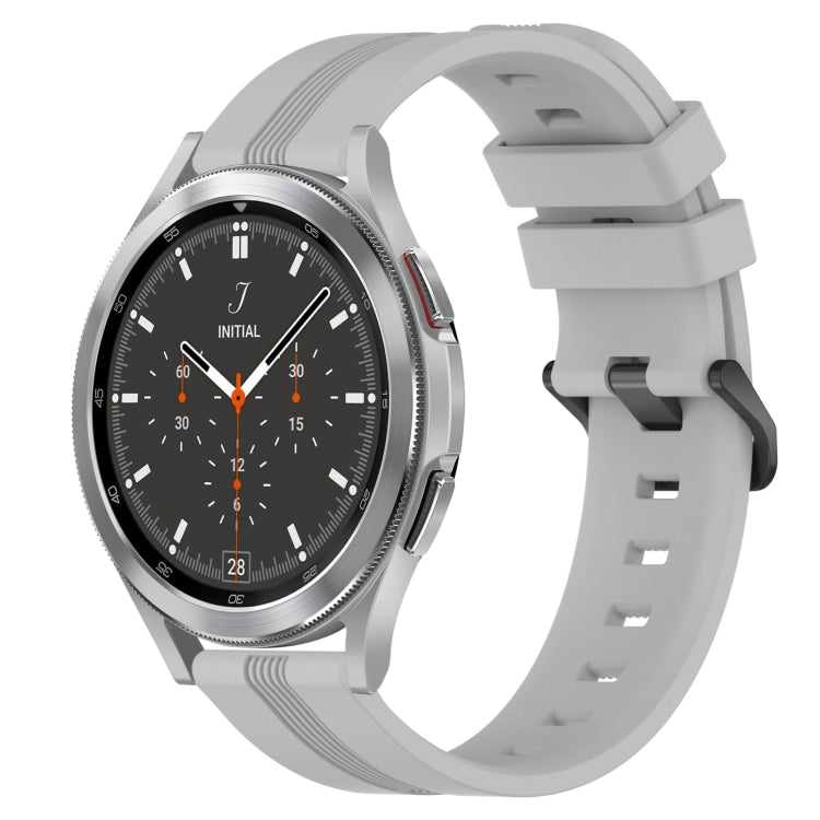 20mm Concave Striped Slicone Watch Band, For Samsung Galaxy Watch 4 Classic 42mm, For Samsung Galaxy Watch 4 Classic 46mm