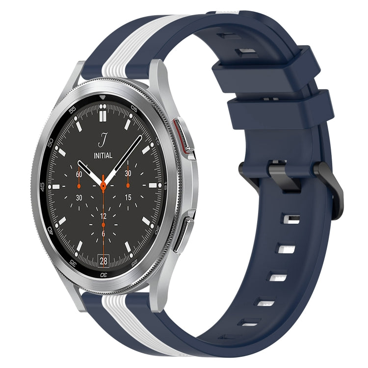 20mm Vertical Two-Color Silicone Watch Band, For Samsung Galaxy Watch4 Classic 42mm, For Samsung Galaxy Watch4 Classic 46mm