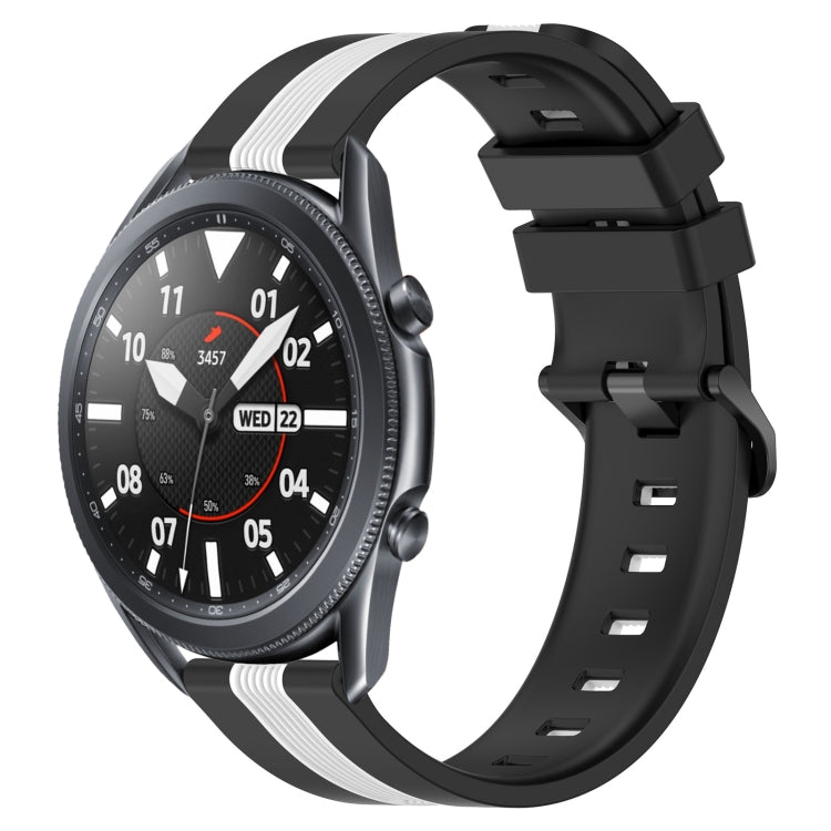 22mm Vertical Two-Color Silicone Watch Band, For Samsung Galaxy Watch3 45mm, For Samsung Galaxy Watch 46mm