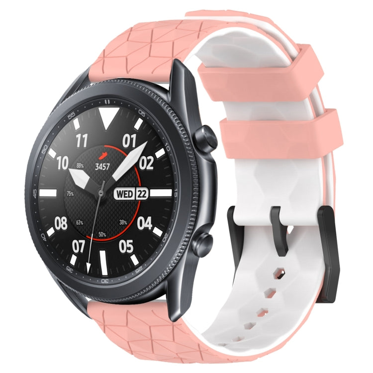 22mm Football Pattern Two-Color Silicone Watch Band, For Samsung Galaxy Watch3 45mm, For Samsung Galaxy Watch 46mm