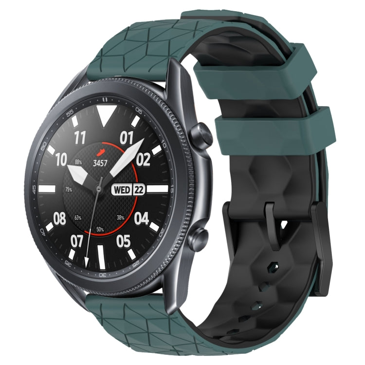22mm Football Pattern Two-Color Silicone Watch Band, For Samsung Galaxy Watch3 45mm, For Samsung Galaxy Watch 46mm
