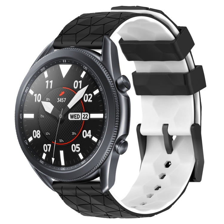 22mm Football Pattern Two-Color Silicone Watch Band, For Samsung Galaxy Watch3 45mm, For Samsung Galaxy Watch 46mm