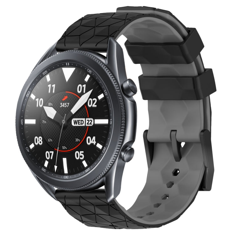 22mm Football Pattern Two-Color Silicone Watch Band, For Samsung Galaxy Watch3 45mm, For Samsung Galaxy Watch 46mm