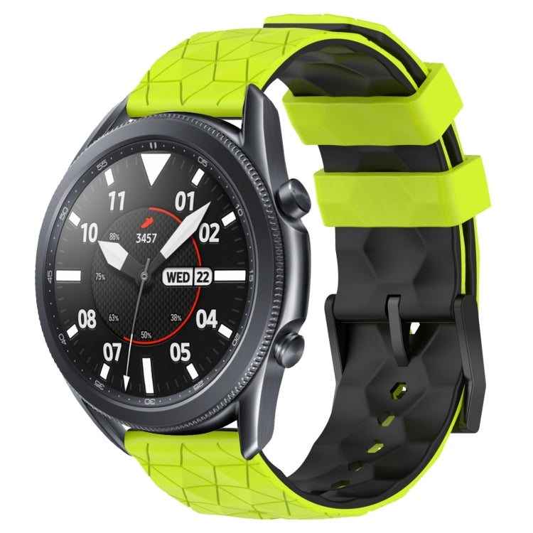 22mm Football Pattern Two-Color Silicone Watch Band, For Samsung Galaxy Watch3 45mm, For Samsung Galaxy Watch 46mm