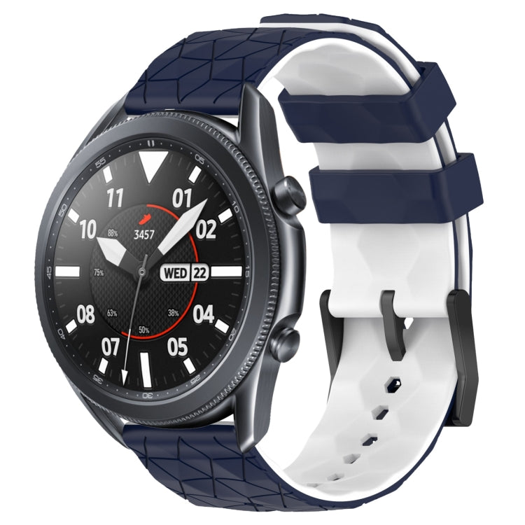 22mm Football Pattern Two-Color Silicone Watch Band, For Samsung Galaxy Watch3 45mm, For Samsung Galaxy Watch 46mm