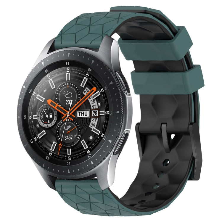 22mm Football Pattern Two-Color Silicone Watch Band, For Samsung Galaxy Watch3 45mm, For Samsung Galaxy Watch 46mm