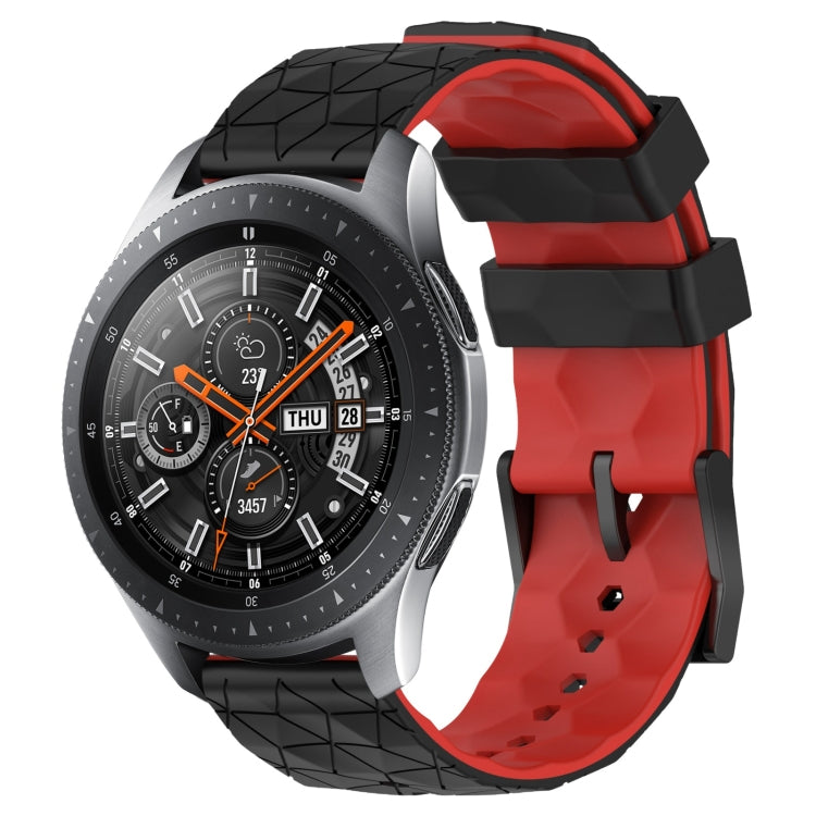 22mm Football Pattern Two-Color Silicone Watch Band, For Samsung Galaxy Watch3 45mm, For Samsung Galaxy Watch 46mm