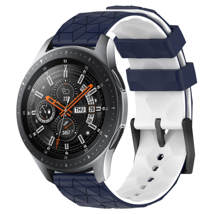 22mm Football Pattern Two-Color Silicone Watch Band, For Samsung Galaxy Watch3 45mm, For Samsung Galaxy Watch 46mm