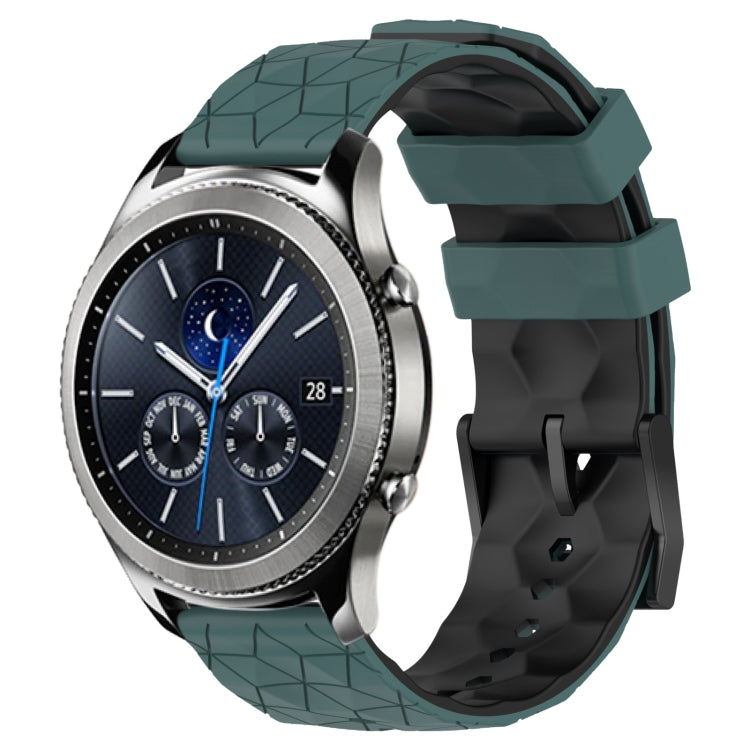 22mm Football Pattern Two-Color Silicone Watch Band, For Samsung Gear S3 Classic, For Samsung Gear S3 Frontier