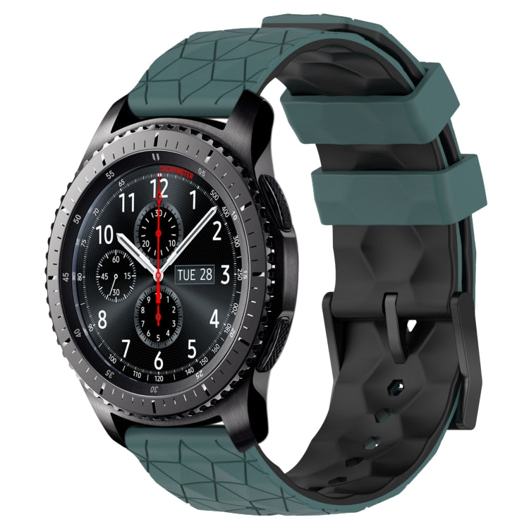 22mm Football Pattern Two-Color Silicone Watch Band, For Samsung Gear S3 Classic, For Samsung Gear S3 Frontier