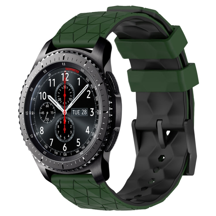 22mm Football Pattern Two-Color Silicone Watch Band, For Samsung Gear S3 Classic, For Samsung Gear S3 Frontier