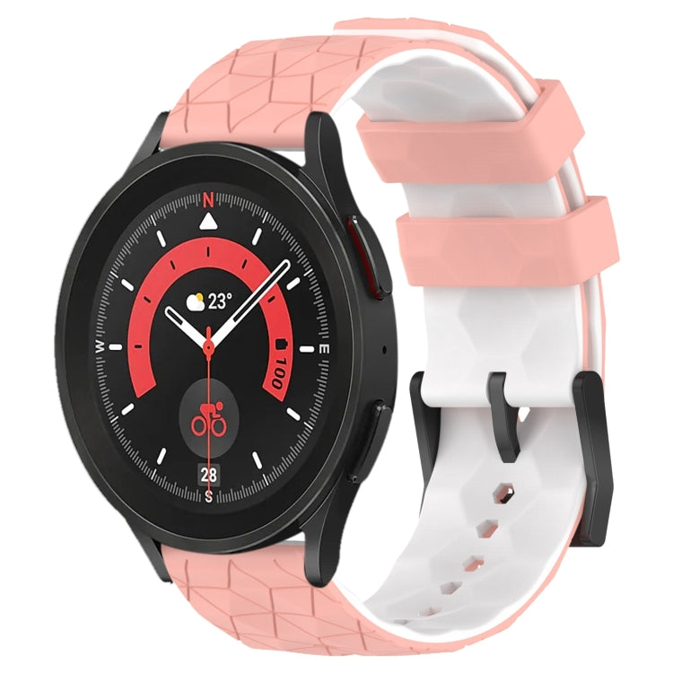 20mm Football Pattern Two-Color Silicone Watch Band, For Samsung Galaxy Watch 5 Pro 45mm, For Samsung Galaxy Watch 4 44mm