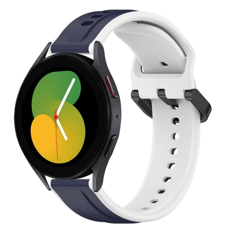 20mm Convex Loop Two-Color Silicone Watch Band, For Samsung Galaxy Watch 5 44mm, For Samsung Galaxy Watch 6 Classic 47mm