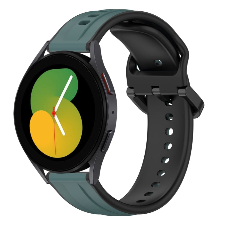 20mm Convex Loop Two-Color Silicone Watch Band, For Samsung Galaxy Watch 5 40mm, For Samsung Galaxy Watch 5 Pro 45mm