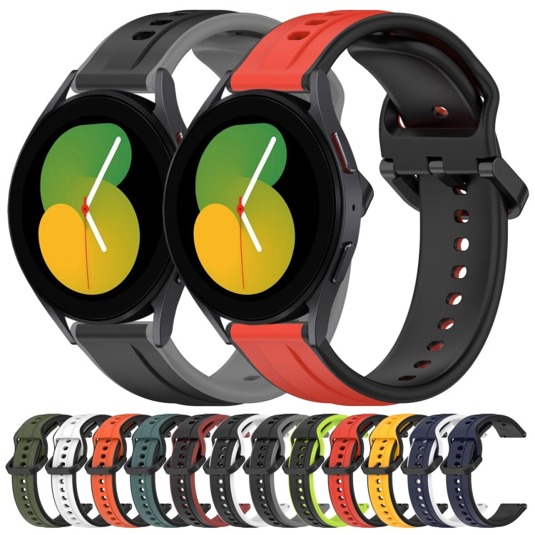 20mm Convex Loop Two-Color Silicone Watch Band, For Samsung Galaxy Watch 5 40mm, For Samsung Galaxy Watch 5 Pro 45mm