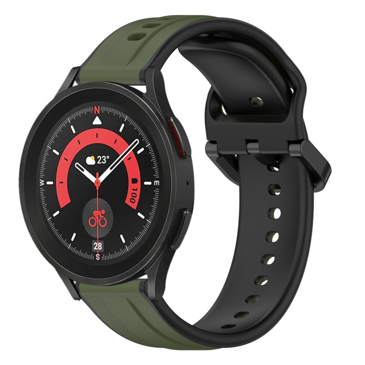 20mm Convex Loop Two-Color Silicone Watch Band, For Samsung Galaxy Watch 5 40mm, For Samsung Galaxy Watch 5 Pro 45mm