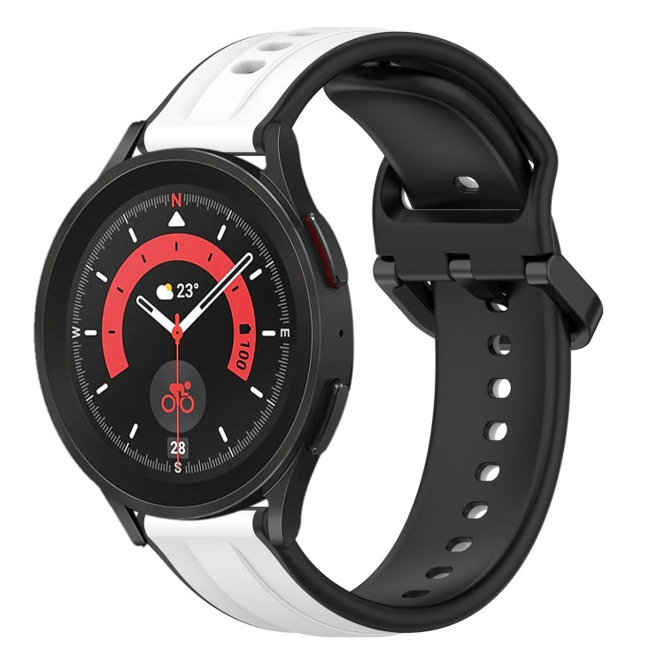 20mm Convex Loop Two-Color Silicone Watch Band, For Samsung Galaxy Watch 5 40mm, For Samsung Galaxy Watch 5 Pro 45mm