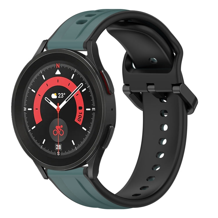 20mm Convex Loop Two-Color Silicone Watch Band, For Samsung Galaxy Watch 5 40mm, For Samsung Galaxy Watch 5 Pro 45mm