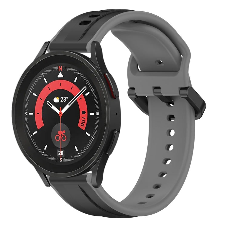 20mm Convex Loop Two-Color Silicone Watch Band, For Samsung Galaxy Watch 5 40mm, For Samsung Galaxy Watch 5 Pro 45mm