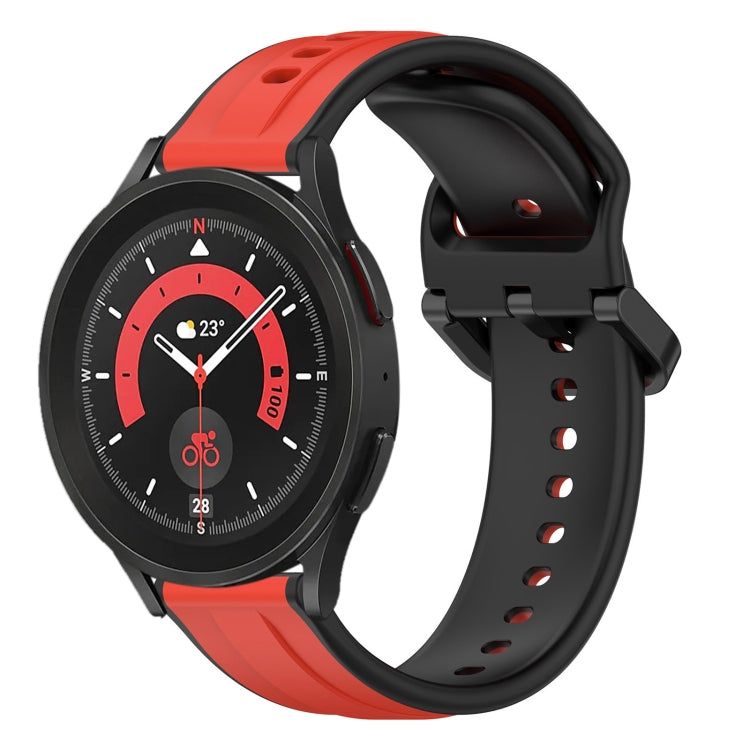 20mm Convex Loop Two-Color Silicone Watch Band, For Samsung Galaxy Watch 5 40mm, For Samsung Galaxy Watch 5 Pro 45mm