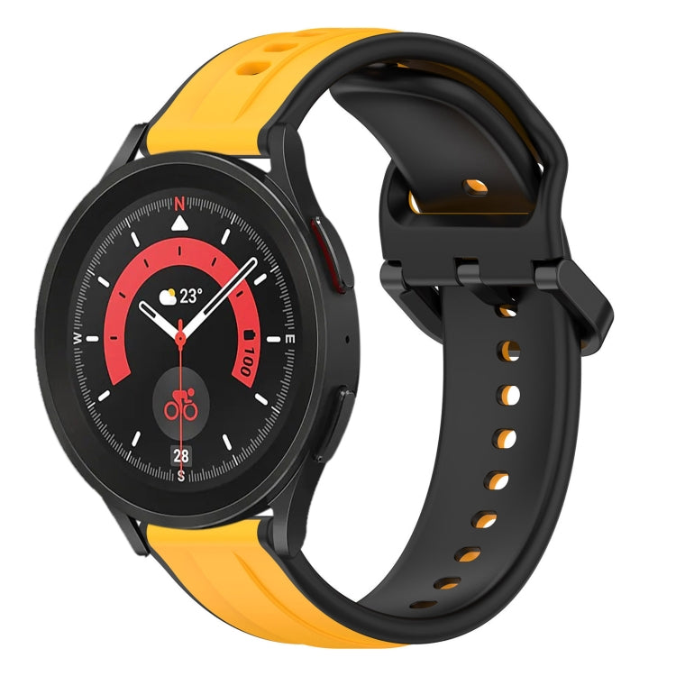 20mm Convex Loop Two-Color Silicone Watch Band, For Samsung Galaxy Watch 5 40mm, For Samsung Galaxy Watch 5 Pro 45mm