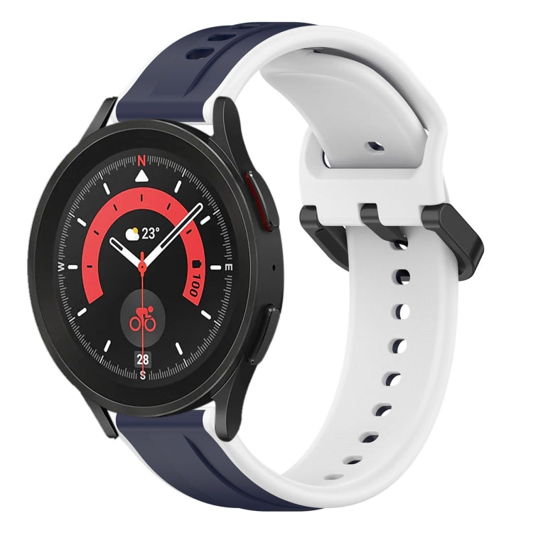 20mm Convex Loop Two-Color Silicone Watch Band, For Samsung Galaxy Watch 5 40mm, For Samsung Galaxy Watch 5 Pro 45mm