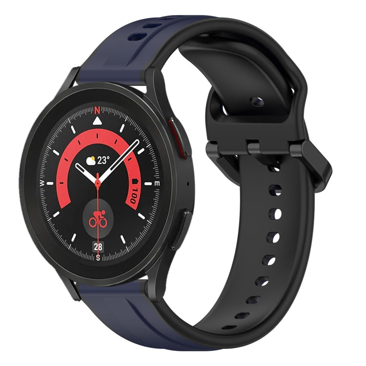 20mm Convex Loop Two-Color Silicone Watch Band, For Samsung Galaxy Watch 5 40mm, For Samsung Galaxy Watch 5 Pro 45mm