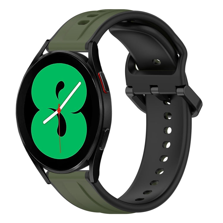 20mm Convex Loop Two-Color Silicone Watch Band, For Samsung Galaxy Watch 4 44mm, For Samsung Galaxy Watch 4 40mm