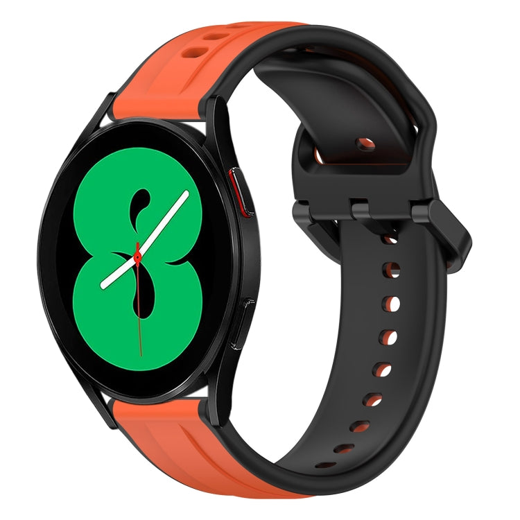 20mm Convex Loop Two-Color Silicone Watch Band, For Samsung Galaxy Watch 4 44mm, For Samsung Galaxy Watch 4 40mm