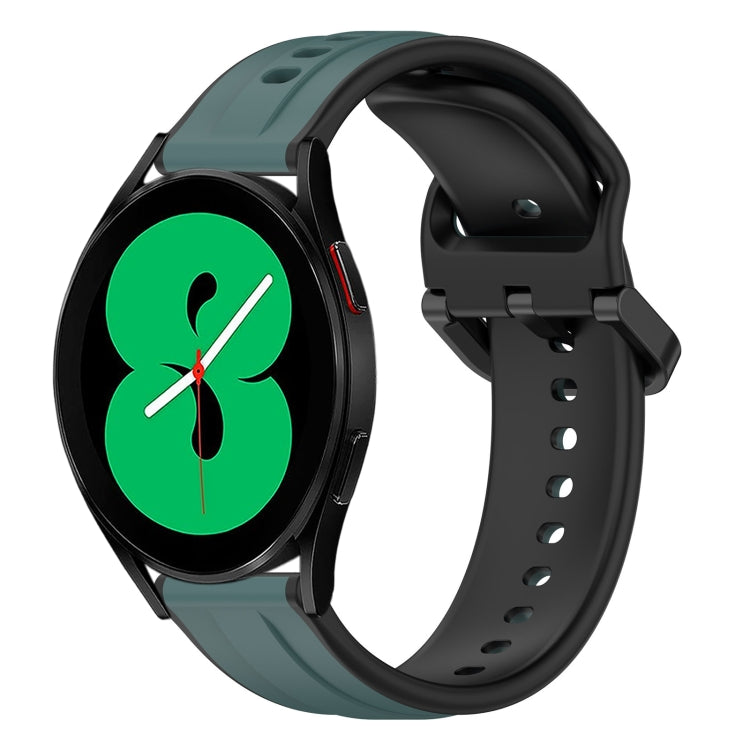 20mm Convex Loop Two-Color Silicone Watch Band, For Samsung Galaxy Watch 4 44mm, For Samsung Galaxy Watch 4 40mm