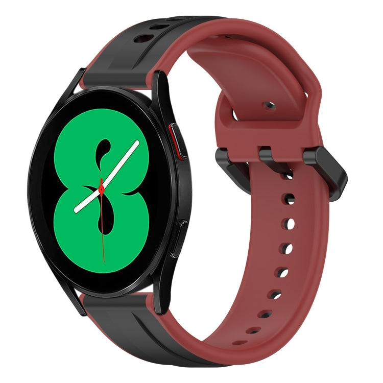 20mm Convex Loop Two-Color Silicone Watch Band, For Samsung Galaxy Watch 4 44mm, For Samsung Galaxy Watch 4 40mm