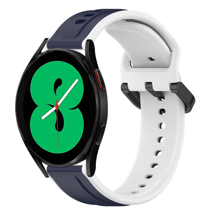 20mm Convex Loop Two-Color Silicone Watch Band, For Samsung Galaxy Watch 4 44mm, For Samsung Galaxy Watch 4 40mm