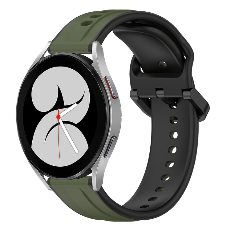 20mm Convex Loop Two-Color Silicone Watch Band, For Samsung Galaxy Watch 4 44mm, For Samsung Galaxy Watch 4 40mm