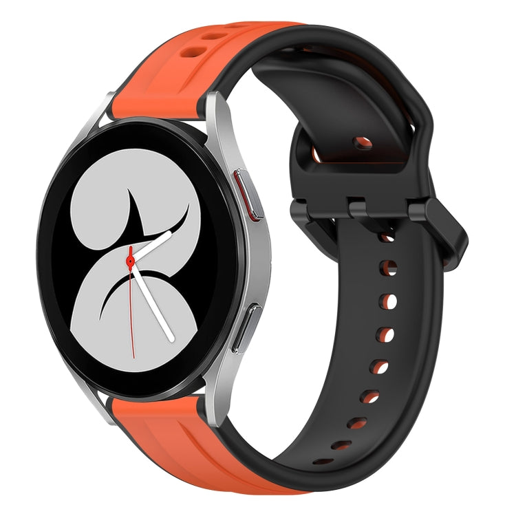 20mm Convex Loop Two-Color Silicone Watch Band, For Samsung Galaxy Watch 4 44mm, For Samsung Galaxy Watch 4 40mm