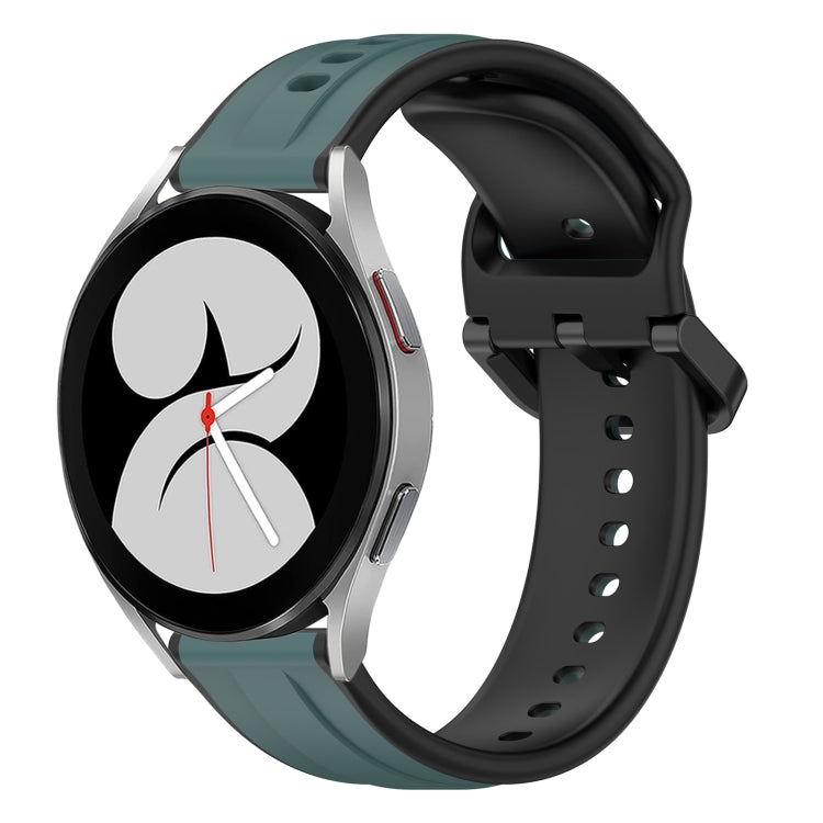 20mm Convex Loop Two-Color Silicone Watch Band, For Samsung Galaxy Watch 4 44mm, For Samsung Galaxy Watch 4 40mm