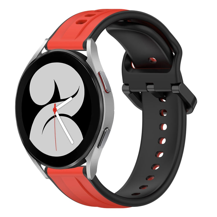 20mm Convex Loop Two-Color Silicone Watch Band, For Samsung Galaxy Watch 4 44mm, For Samsung Galaxy Watch 4 40mm