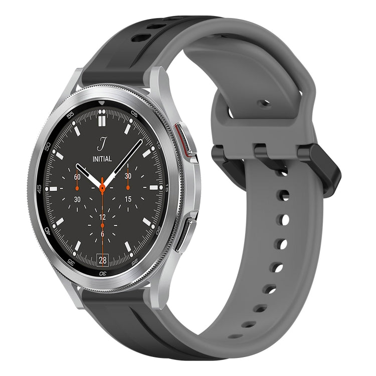 20mm Convex Loop Two-Color Silicone Watch Band, For Samsung Galaxy Watch 4 Classic 42mm, For Samsung Galaxy Watch 4 Classic 46mm