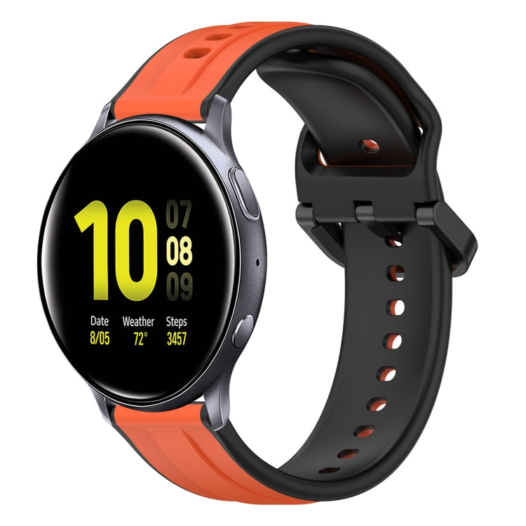20mm Convex Loop Two-Color Silicone Watch Band, For Samsung Galaxy Watch Active 2 40mm, For Samsung Galaxy Watch Active 2 44mm