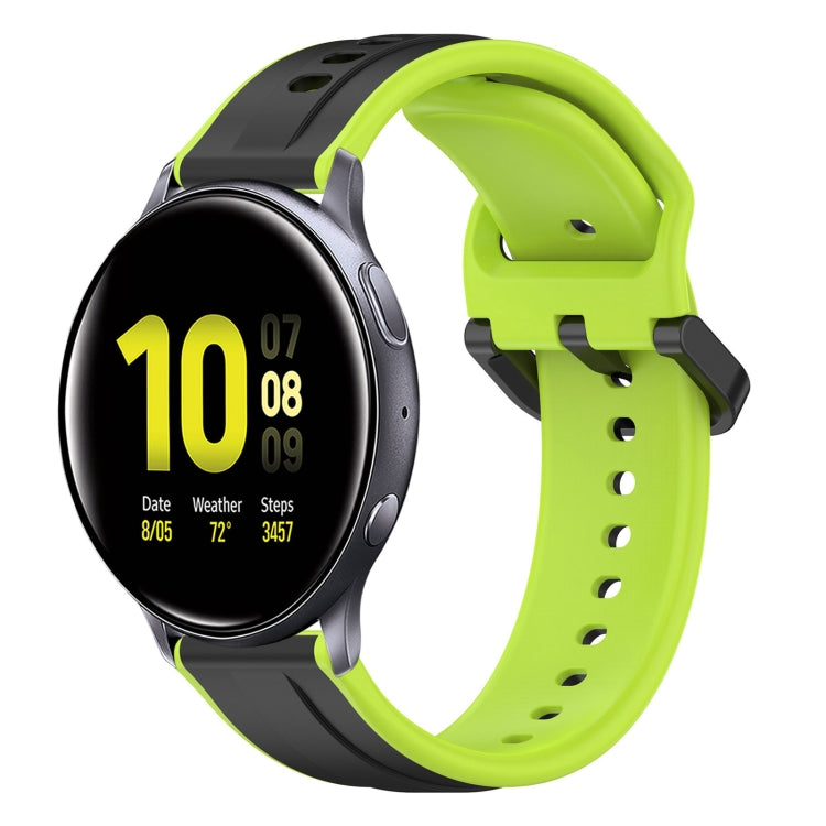 20mm Convex Loop Two-Color Silicone Watch Band, For Samsung Galaxy Watch Active 2 40mm, For Samsung Galaxy Watch Active 2 44mm